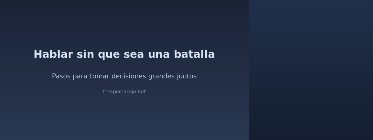 Pareja hablando con calma sobre una decisión importante de vida compartida